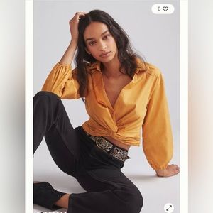 NWT ANTHROPOLOGIE TWIST FRONT V-NECK BLOUSE